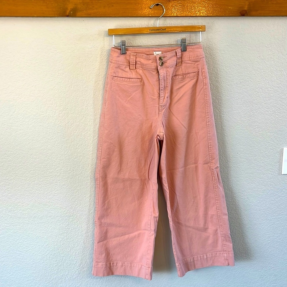 A New Day Pant Wide Leg Cropped Pink size 4 - Picture 2 of 12